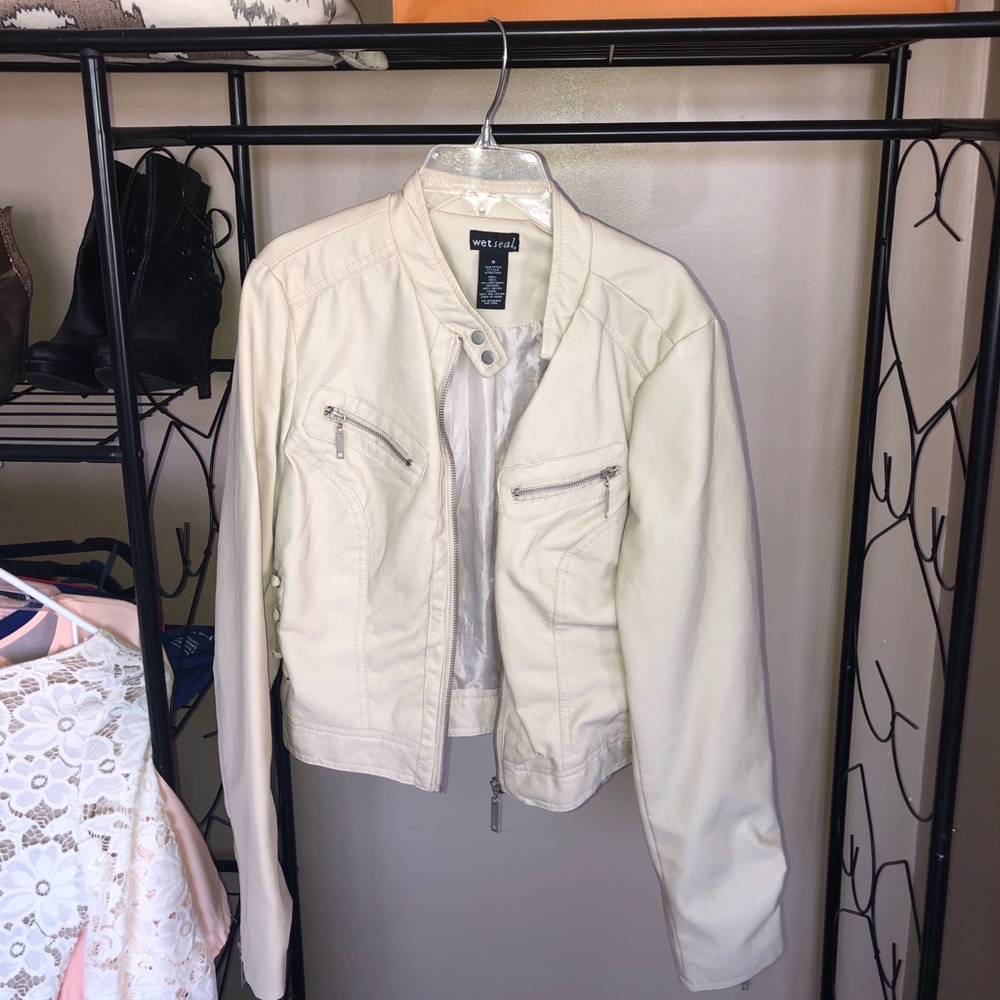 Tan faux leather jacket